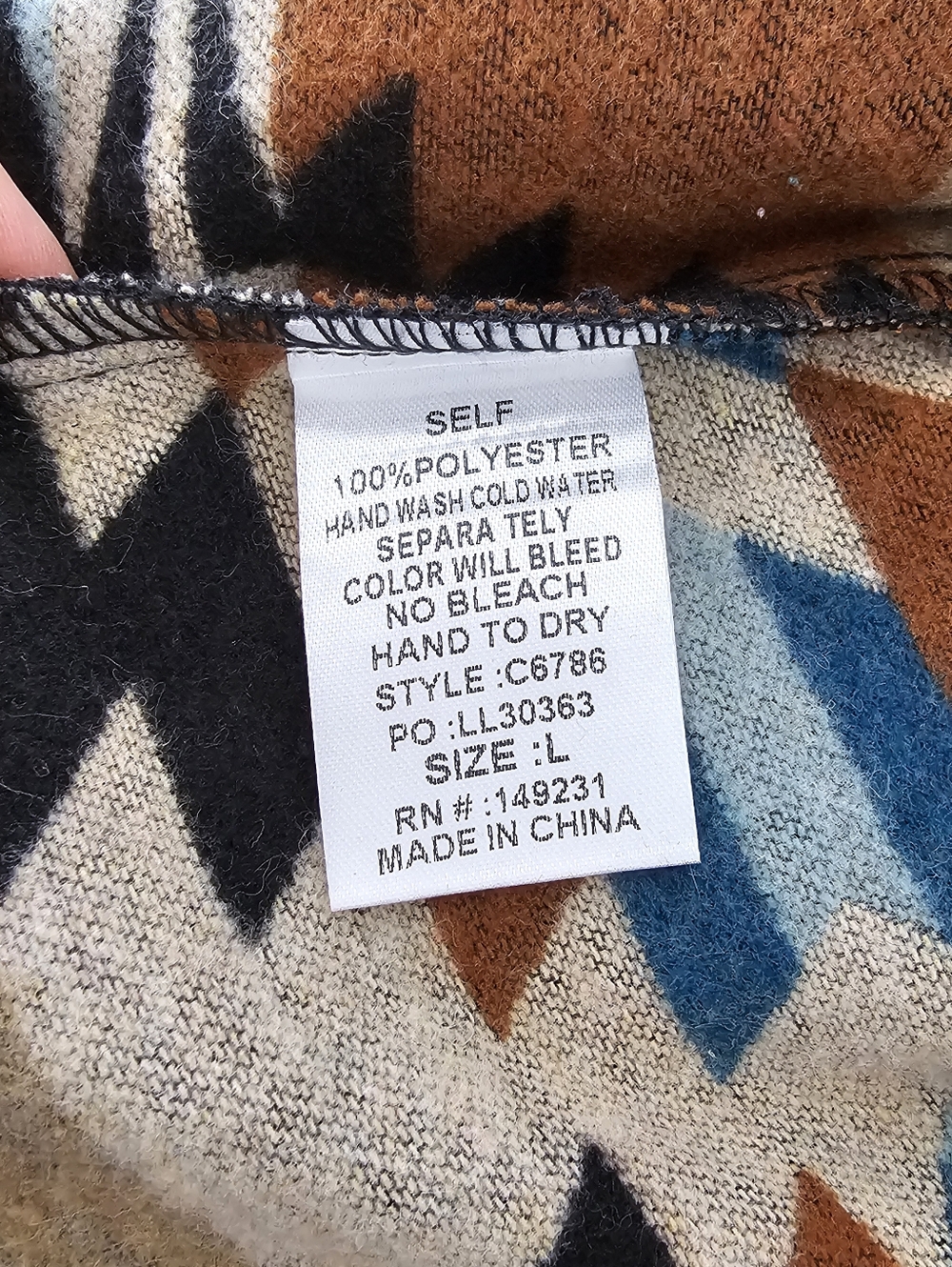 Kori Aztec Southwestern Hoodie Women L Pullover Tribal Print Boho Festival Jacke - Picture 5 of 8